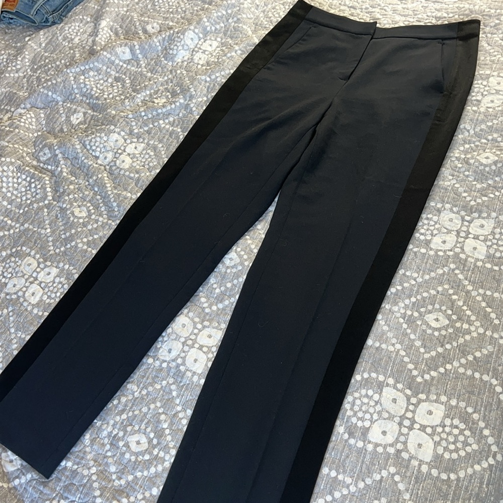 All Saints Asta trouser work pants dark blue w black stripe along sides size 2